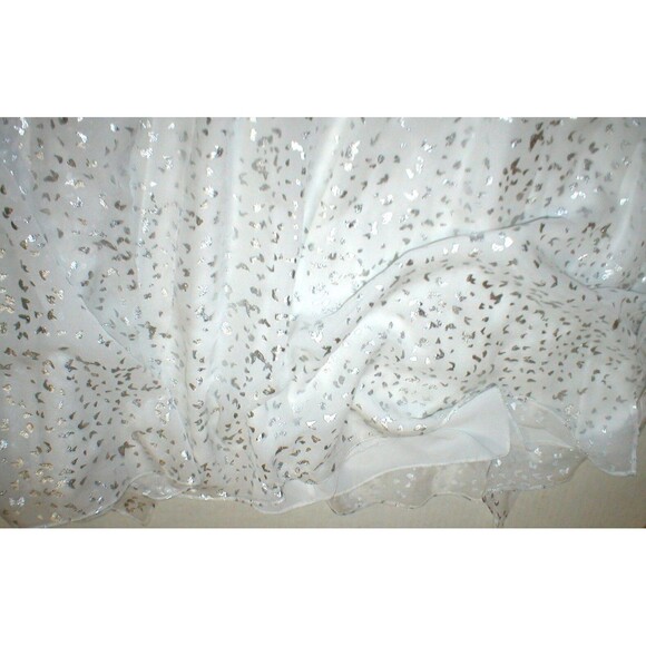 New Womens 10 NWT Designer Dress DVF Diane Von Furstenberg Long White Silver Foi - Picture 12 of 12